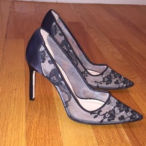 Manolo Blahnik Black Lace Pumps